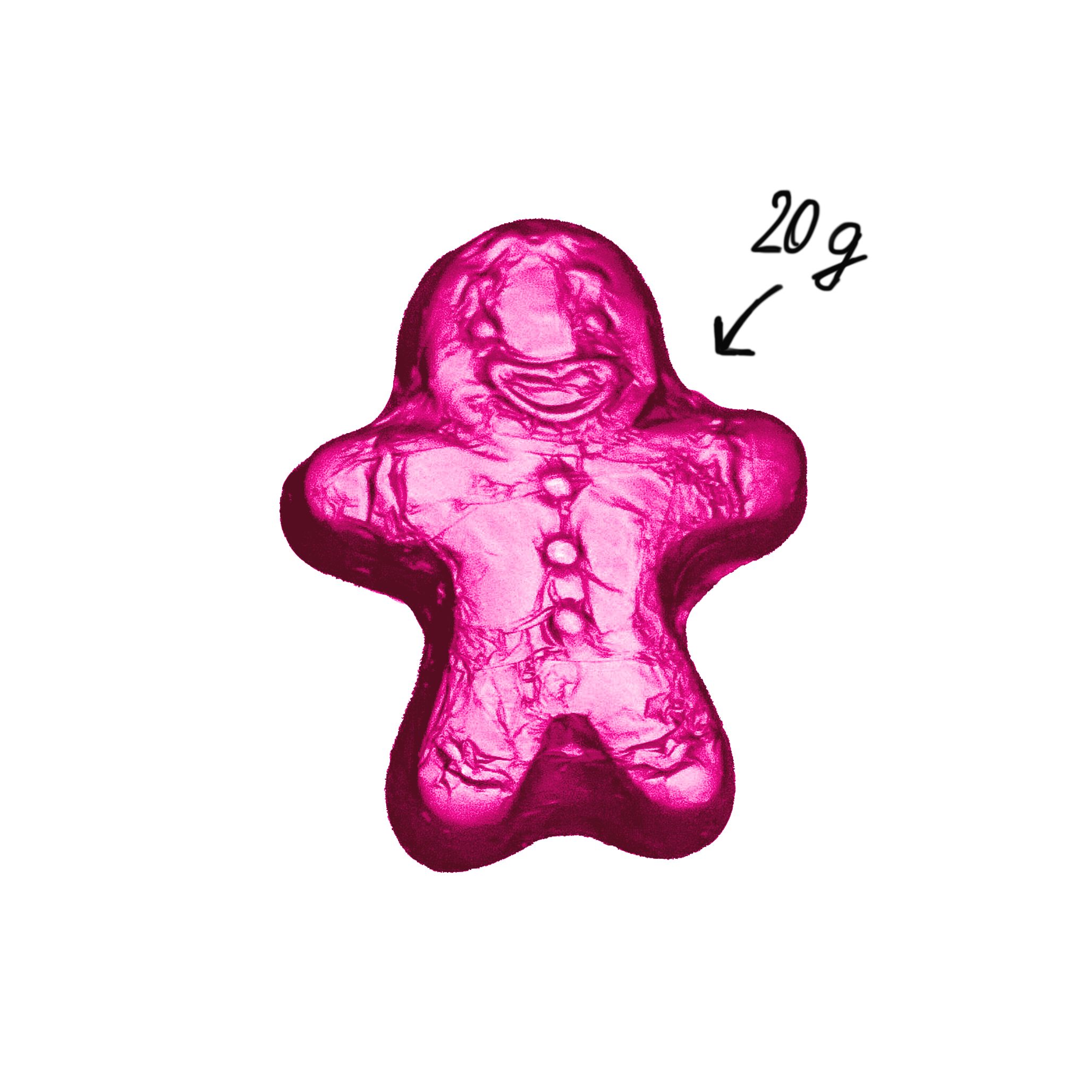 Schokomännlein 20g Neonpink